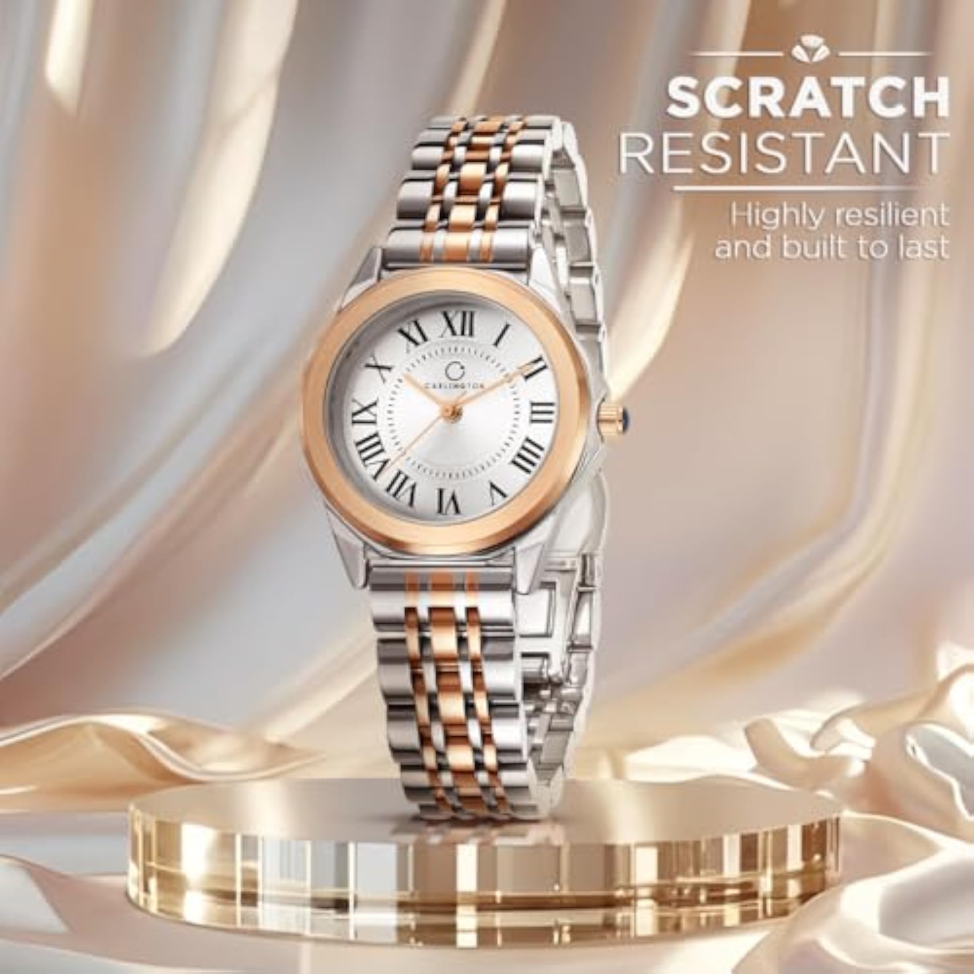 Women's Diva Series Analog Wrist Watch with Stainless Steel Chain Strap